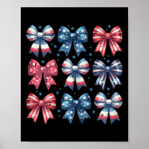 Fjärde Juli Band Rosetter Amerikanska Flickor Barn Poster