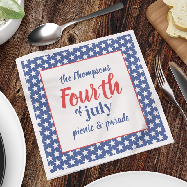 Fjärde juli Cute Summer Anpassningsbar Pappersservett (Skapare uppladdad)