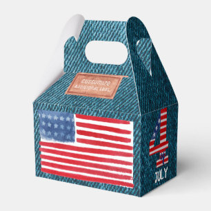 Fjärde juli: Denim Blue Favor Box Presentaskar