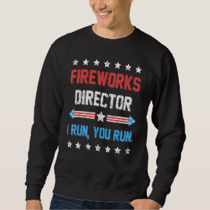 Fjärde juli-direktören för Fireworks I Springa You Lång Ärmad Tröja