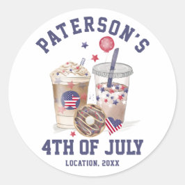 Fjärde juli: Familjeåterförening Party oberoende d Runt Klistermärke