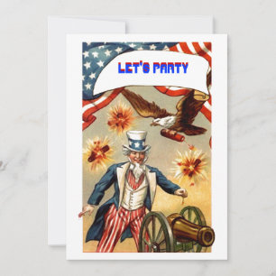 Fjärde juli FEST INVITATION ~ LÄTT ATT SKRÄDDARSY Inbjudningar