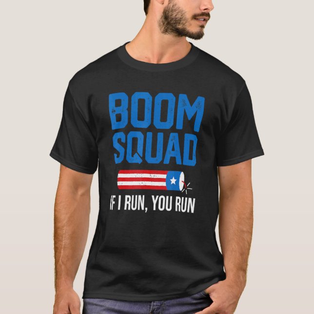 Fjärde juli Fireworks Boom Patriotic U T Shirt (Framsida)