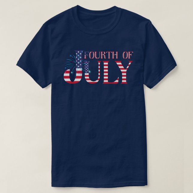 Fjärde juli-Fireworks T Shirt (Design framsida)