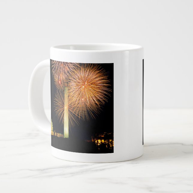 Fjärde juli, Fireworks Visning, Skyline Jumbo Mugg (Framsida vänster)
