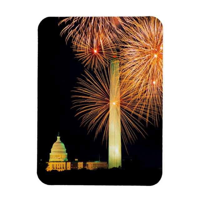 Fjärde juli, Fireworks Visning, Skyline Magnet (Vertikal)