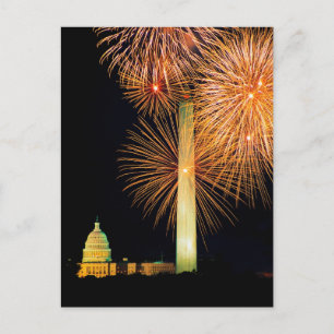 Fjärde juli, Fireworks Visning, Skyline Vykort