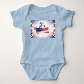 Fjärde juli-Flagga med Fireworks T Shirt