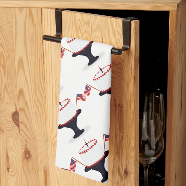 Fjärde juli födelsedag Cake ThMeed Trasa Napkins Kökshandduk (Thirds Fold)