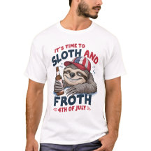 FJÄRDE JULI FUNNY SLOTH CELEBRATING