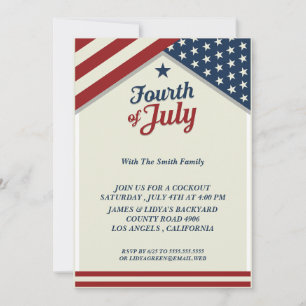 Fjärde juli Glad självständighetsdag Amerika Inbjudningar