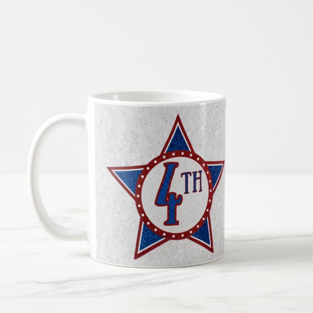 Fjärde juli glitter kaffemugg (Vänster)