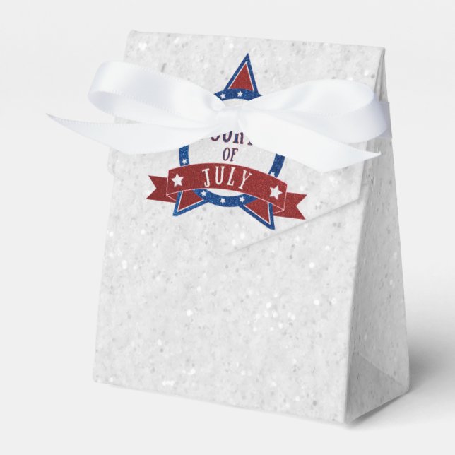 Fjärde Juli Glitter Presentaskar (Framsidan Sidan)