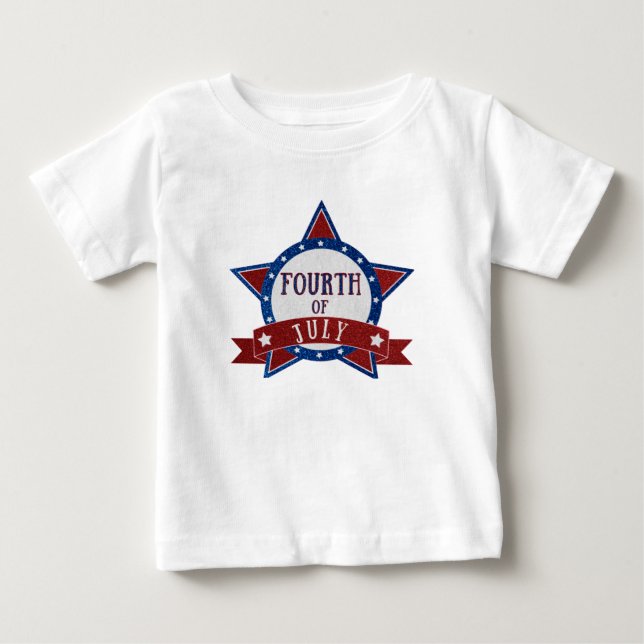 Fjärde Juli Glitter T Shirt (Framsida)