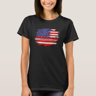 Fjärde juli golf American Flagga Boll med Top hat T Shirt