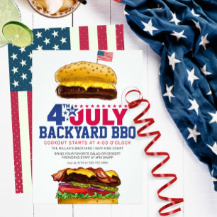 Fjärde juli grillfest inbjudan