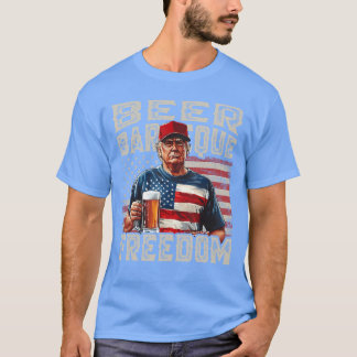 Fjärde Juli Grillöl Och Frihet Röd Vit Blå T Shirt