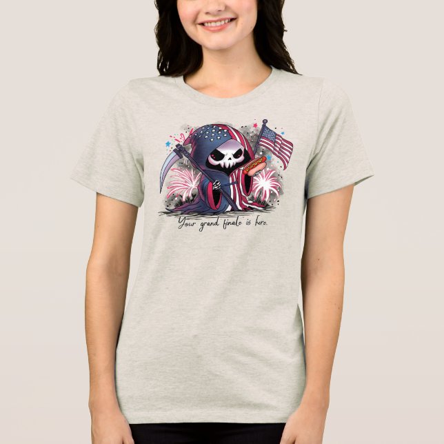 Fjärde juli Grim Reaper T Shirt (Framsida)