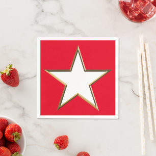 Fjärde juli guld: vit patriotisk stjärna papper pappersservett