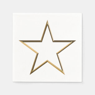 Fjärde juli guld, vit stjärna patriotisk papper pappersservett