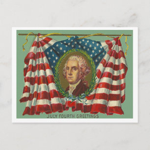 Fjärde juli Hälsning - Washington Vykort