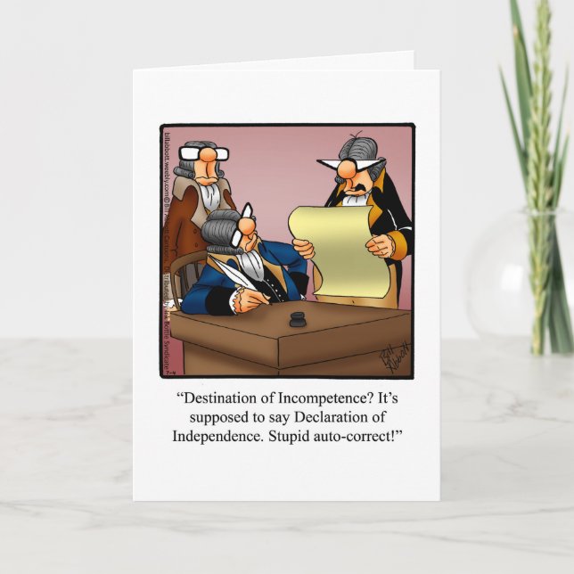 Fjärde juli-hälsningskortet "Spectickles" för Humo Kort (Framsida)