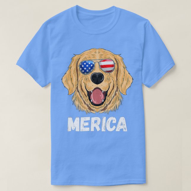 Fjärde juli Hund Amerikanska Flagga Labrador 4 jul T Shirt (Design framsida)