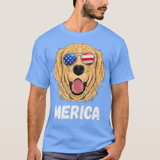 Fjärde juli Hund Amerikanska Flagga Labrador 4 jul T Shirt
