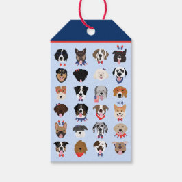 Fjärde juli Hund Ansikte Presentetikett