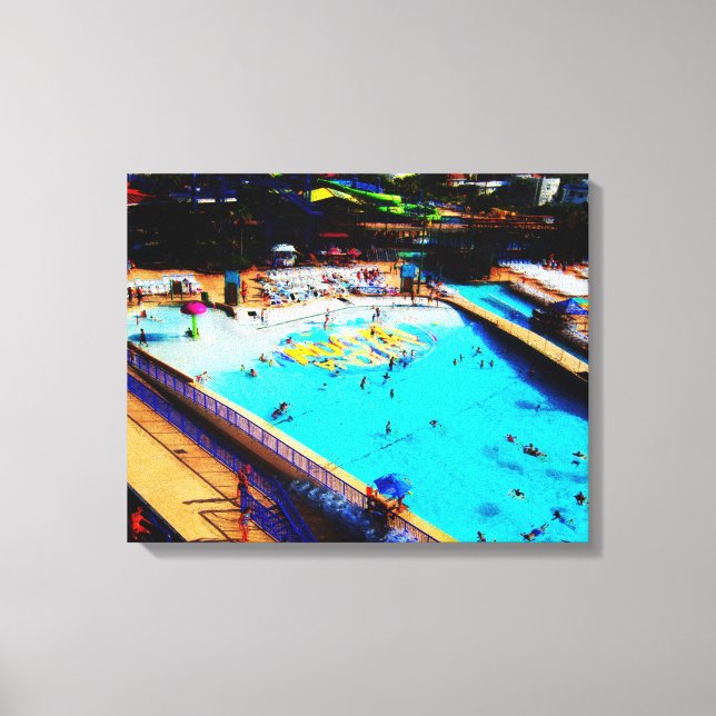 Fjärde juli i Daytona Lagoon Waterpark Fläkt Art Canvastryck (Framsida)