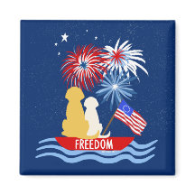 Fjärde juli i Hundar i Fireworks Magnet