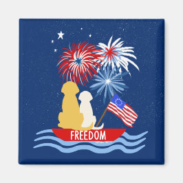 Fjärde juli i Hundar i Fireworks Magnet