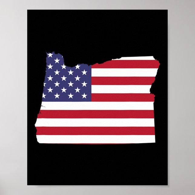 Fjärde juli i Oregon-staten Amerikanska Flagga Par Poster (Framsidan)