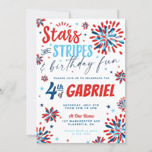 Fjärde juli i Stars och stripes Inbjudningar
