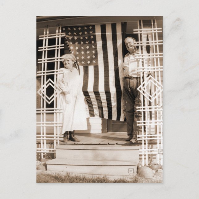 Fjärde juli i Vintage Stil Vykort (Framsida)