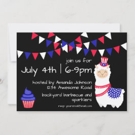 Fjärde juli-inbjudan till Llama-partiet Inbjudningar