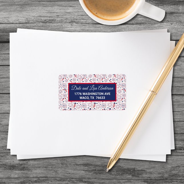 Fjärde juli Independence day BBQ Firande Adressetikett (Skapare uppladdad)