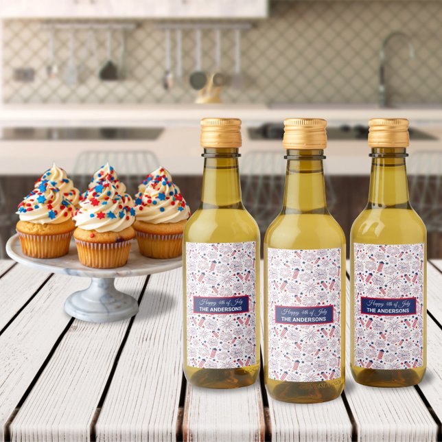 Fjärde juli Independence day BBQ Firande Vinetikett (Skapare uppladdad)