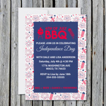 Fjärde juli-Independence day-inbjudan