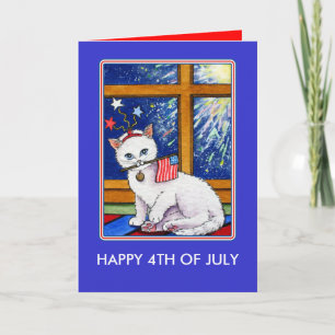 Fjärde juli Katt Kort