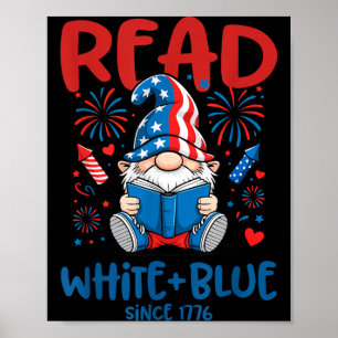 Fjärde juli Läs Vita Blå Gnom Eldflugor Bok Poster