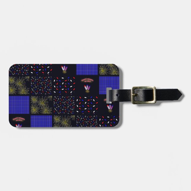 Fjärde juli-lättpatchningsmönster - 4 juli bagagebricka (Horisontell Framsida)