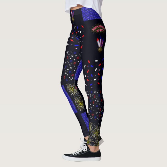 Fjärde juli-lättpatchningsmönster - 4 juli leggings (Vänster)