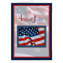 Fjärde juli med Flaggor-kort Hälsningskort