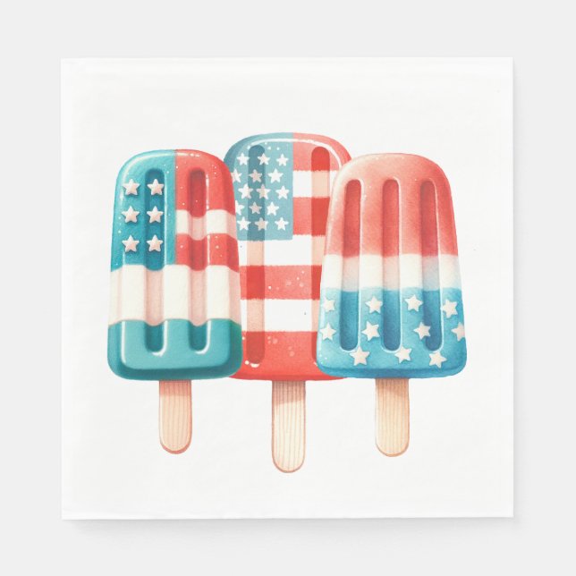 Fjärde juli: Napkins - Independence day - 4:e Pappersservett (Framsidan)