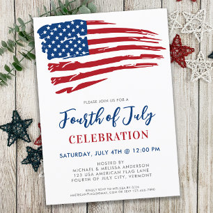 Fjärde juli Party Patriotic USA Amerikanska Flagga Inbjudningar