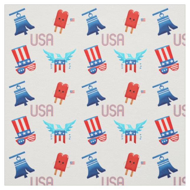 Fjärde juli Patriotic Fabric Tyg (Provkarta)