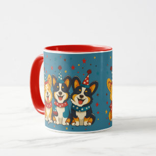 Fjärde juli Pembroke Welsh Corgi Hundar Mugg