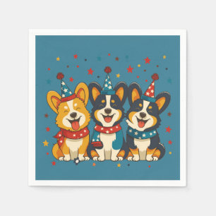 Fjärde juli Pembroke Welsh Corgi Hundar Pappersservett