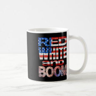 Fjärde juli: Red White och Boom Fireworks Finale Kaffemugg